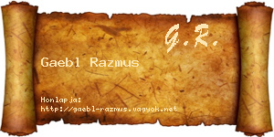 Gaebl Razmus névjegykártya